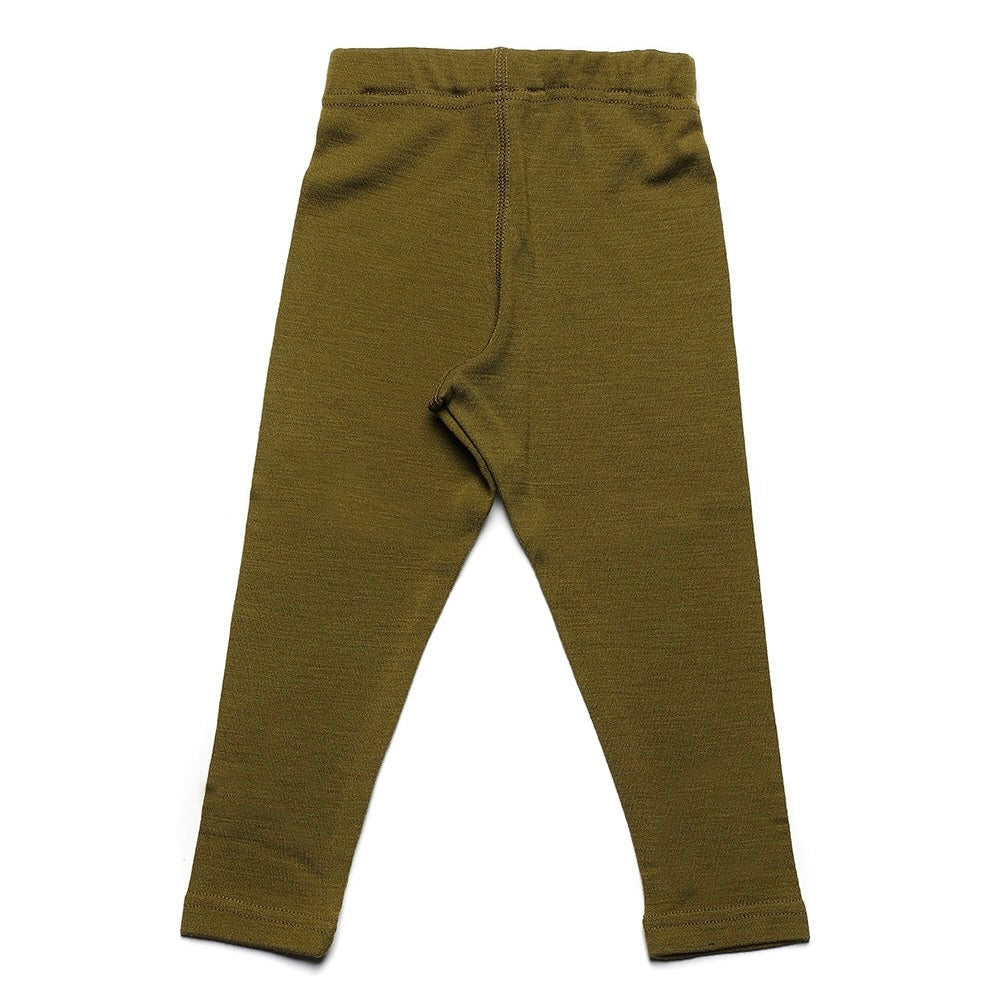Lille Barn byxor i merinoull - Fir green