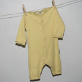 Lille Barn - Pointelle overall i merinoull - Dusty Yellow