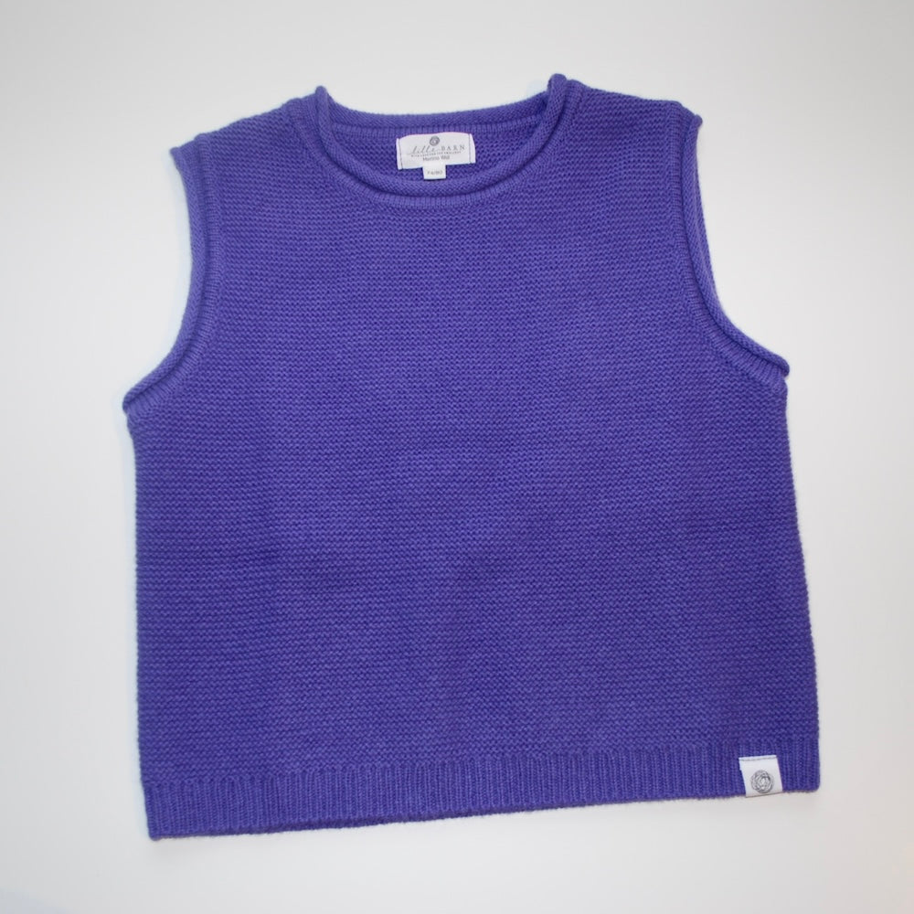 Lille Barn merinoull stickad babyväst - Violet
